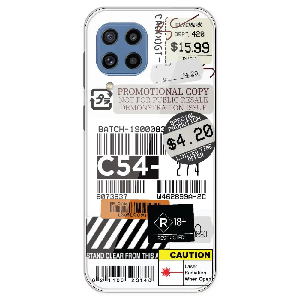 Labels - Clear Printed Silicone Case For Samsung Galaxy M32