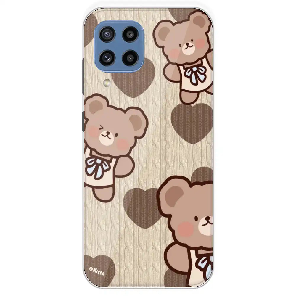 Teddy Heart - Printed Silicone Case For Samsung Galaxy M32