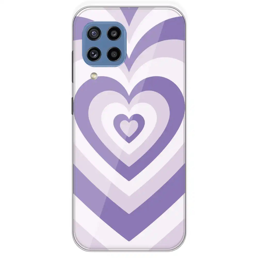 Dark Purple Hearts - Printed Silicone Case For Samsung Galaxy M32