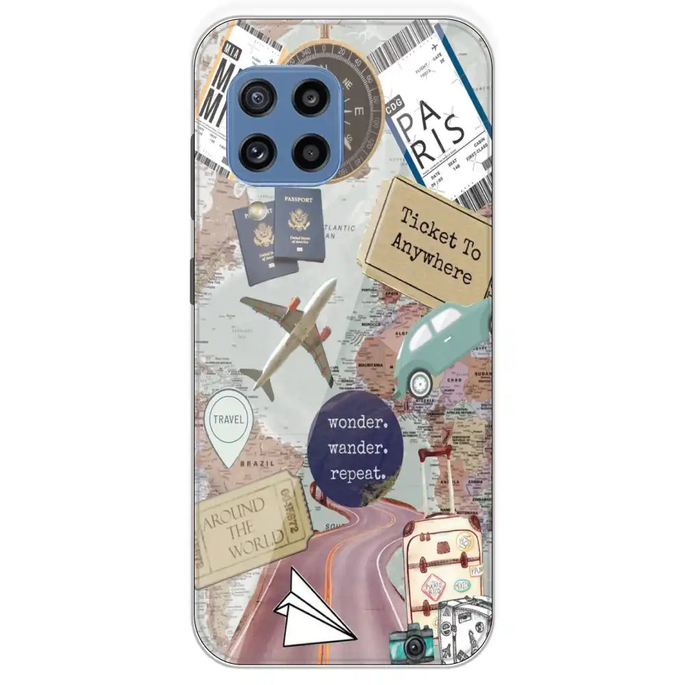 Travel Collage - Printed Silicone Case For Samsung Galaxy M32