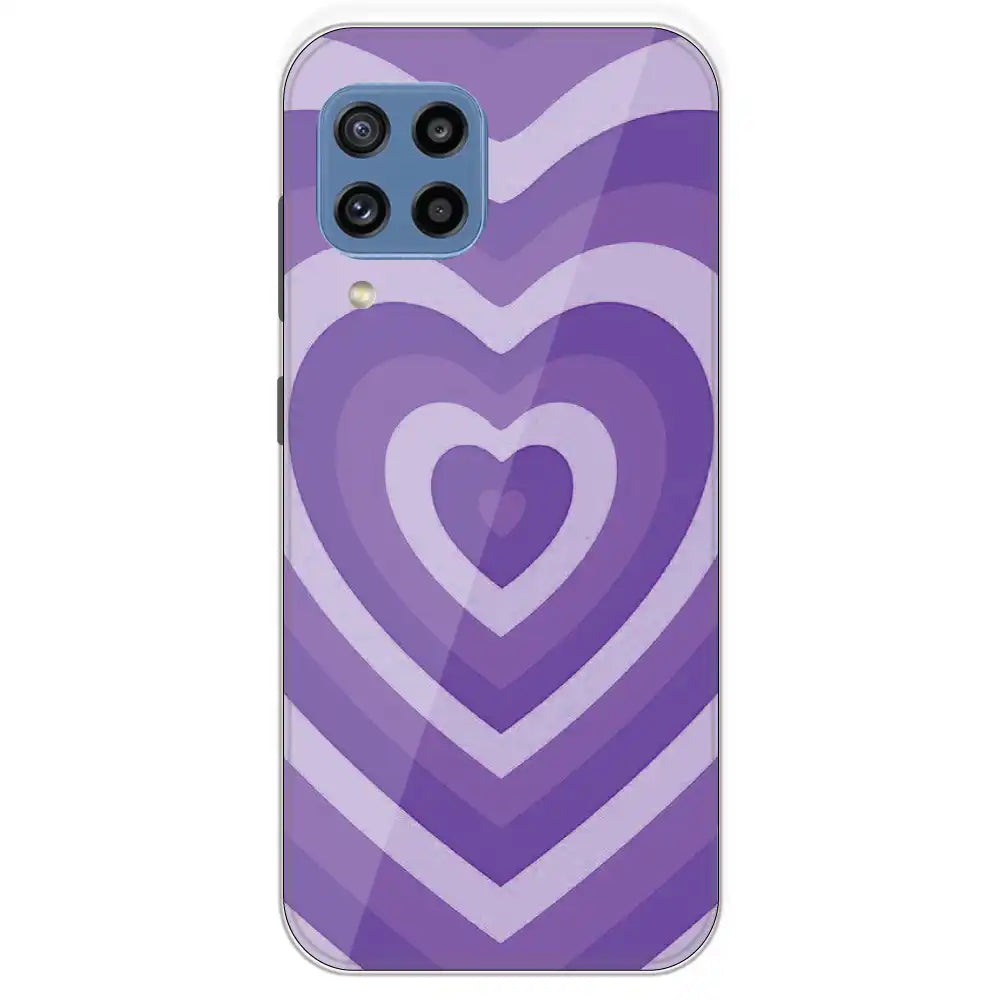 Purple Hearts - Printed Silicone Case For Samsung Galaxy M32