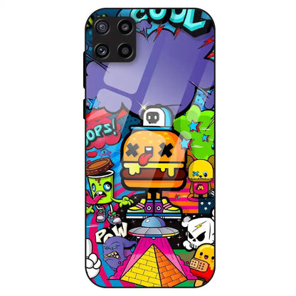 Colorful Graffiti Cartoon - Glass Case For Samsung Galaxy M32
