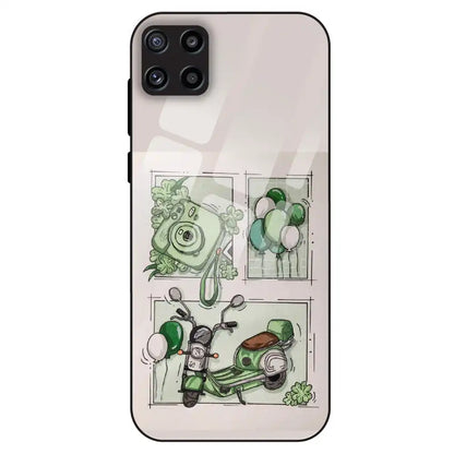 Vintage Green Sketch Aesthetic - Glass Case For Samsung Galaxy M32