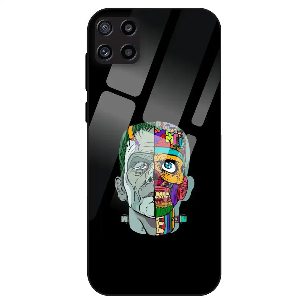 Half Skull Pop Art - Glass Case For Samsung Galaxy M32