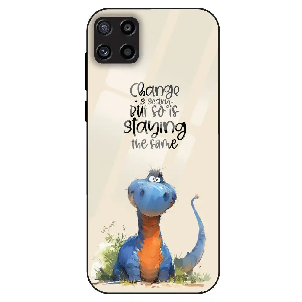 Cute Dinosaur Quote - Glass Case For Samsung Galaxy M32