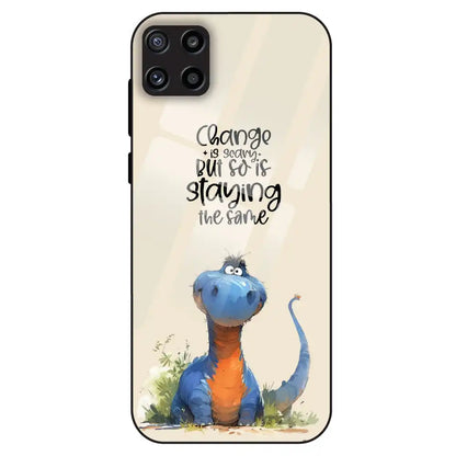 Cute Dinosaur Quote - Glass Case For Samsung Galaxy M32