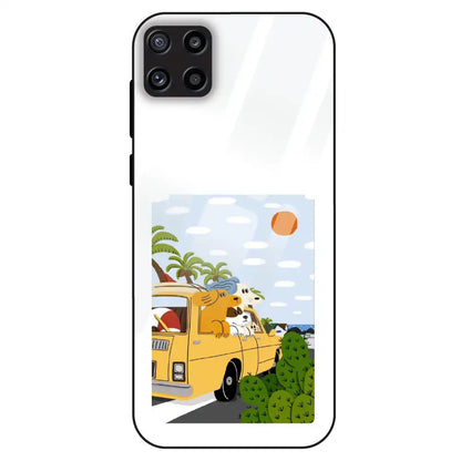 Cute Dog Travel Cartoon - Glass Case For Samsung Galaxy M32