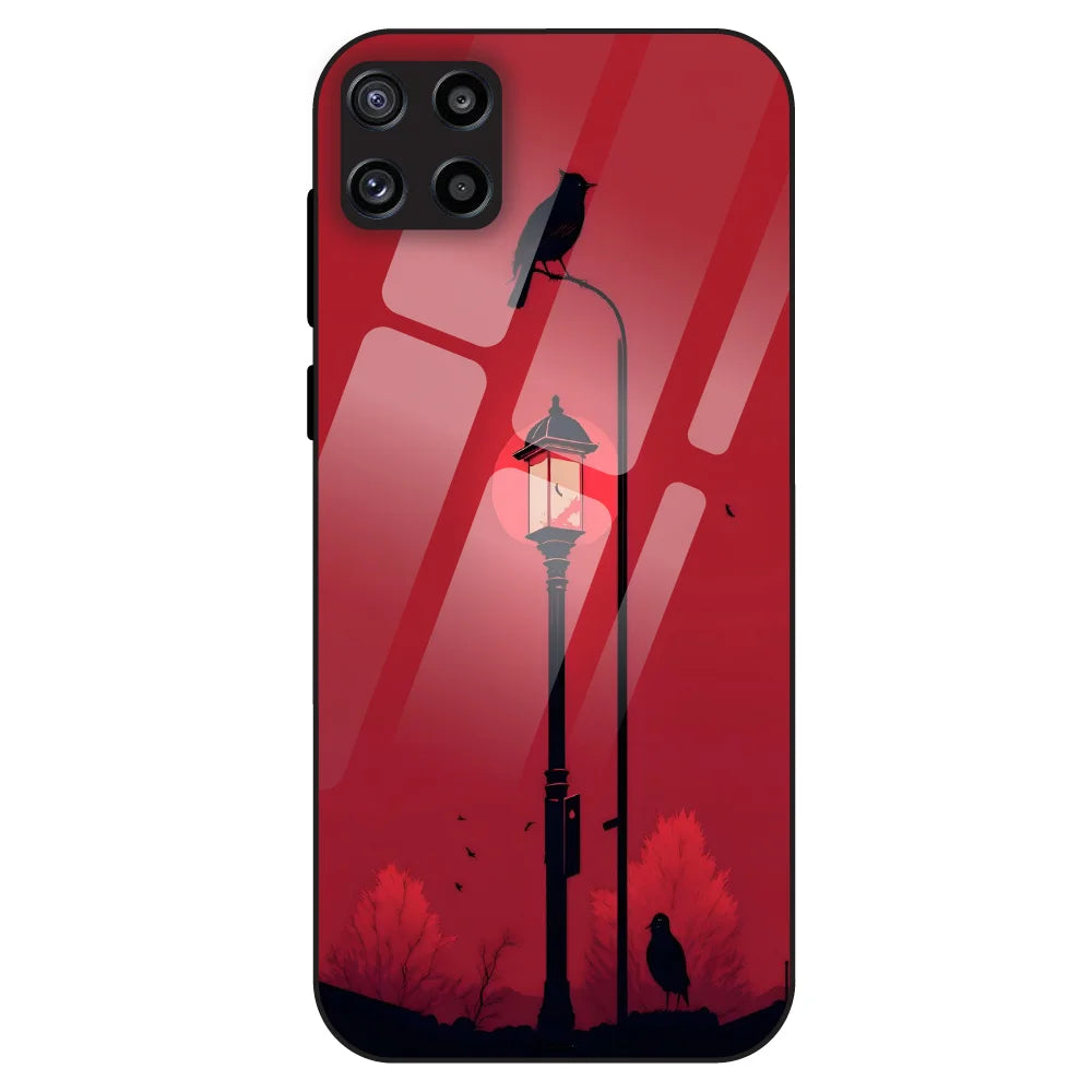 Red Street Lamp - Glass Case For Samsung Galaxy M32