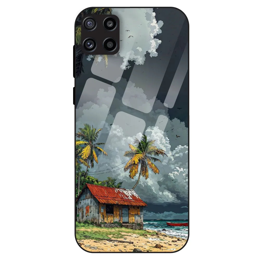 Tropical Beach Hut - Glass Case For Samsung Galaxy M32