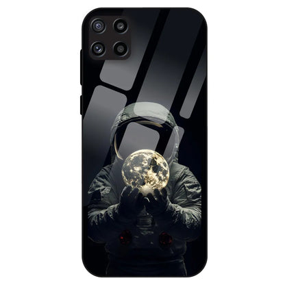 Astronaut Moon Glow - Glass Case For Samsung Galaxy M32