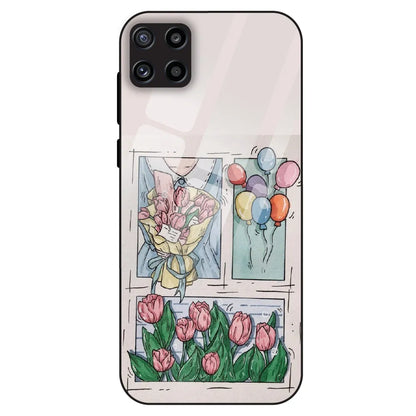 Tulip Aesthetic Sketch - Glass Case For Samsung Galaxy M32