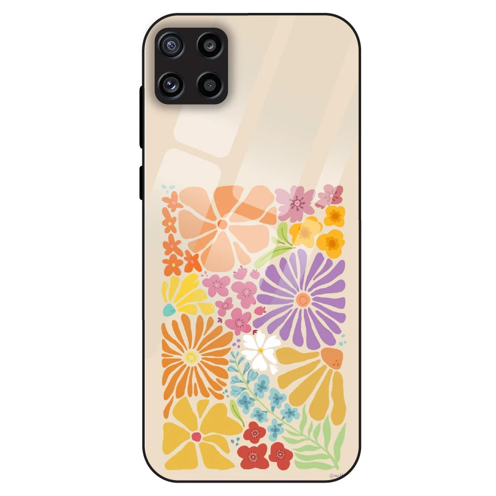 Colorful Floral - Glass Case For Samsung Galaxy M32