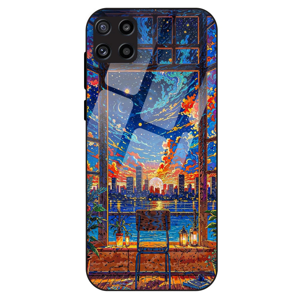 Sunset City View - Glass Case For Samsung Galaxy M32