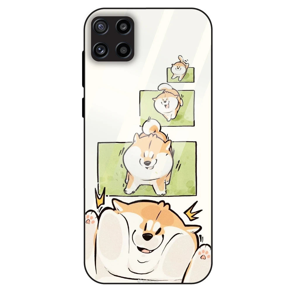 Cute Shiba Steps - Glass Case For Samsung Galaxy M32