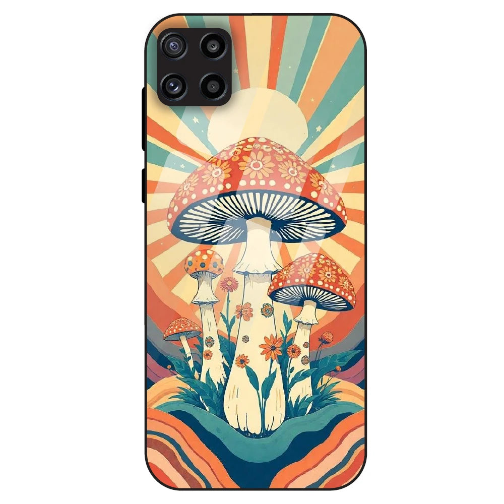 Retro Mushroom Art - Glass Case For Samsung Galaxy M32