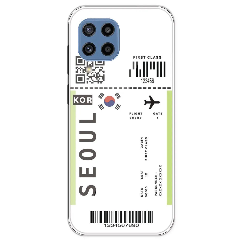 Seoul Ticket - Clear Printed Silicone Case For Samsung Galaxy M32