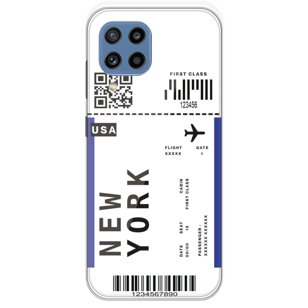New York Ticket - Clear Printed Silicone Case For Samsung Galaxy M32