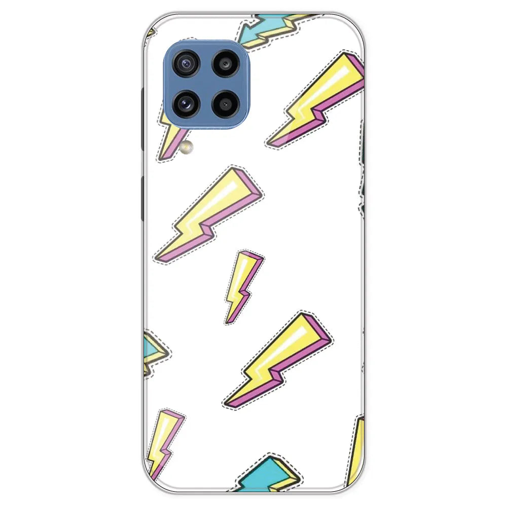 Lighting Bolts - Clear Printed Silicone Case For Samsung Galaxy M32