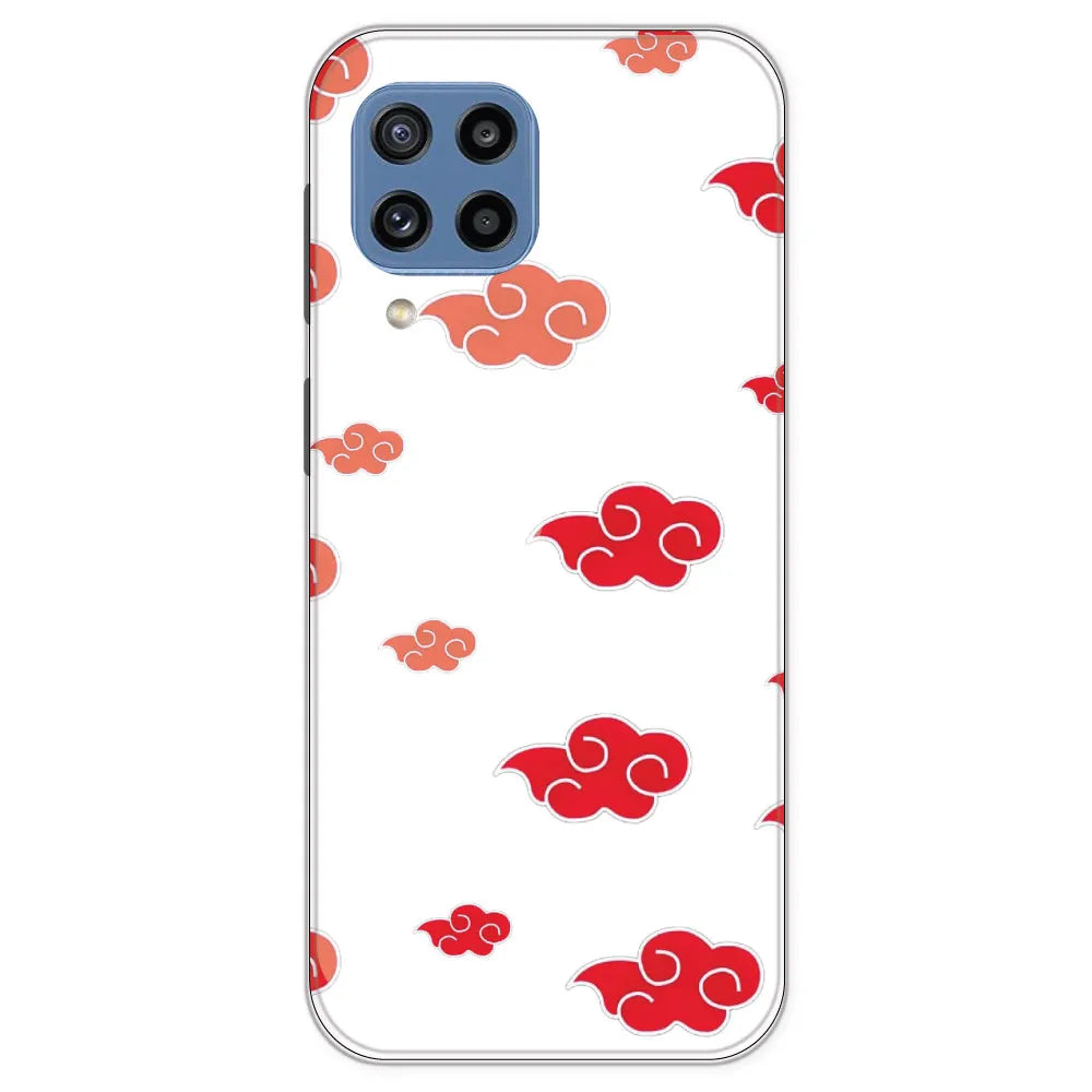Red Clouds - Clear Printed Silicone Case For Samsung Galaxy M32