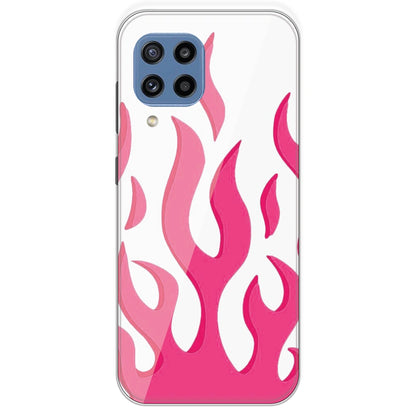 Pink Flames - Clear Printed Silicone Case For Samsung Galaxy M32