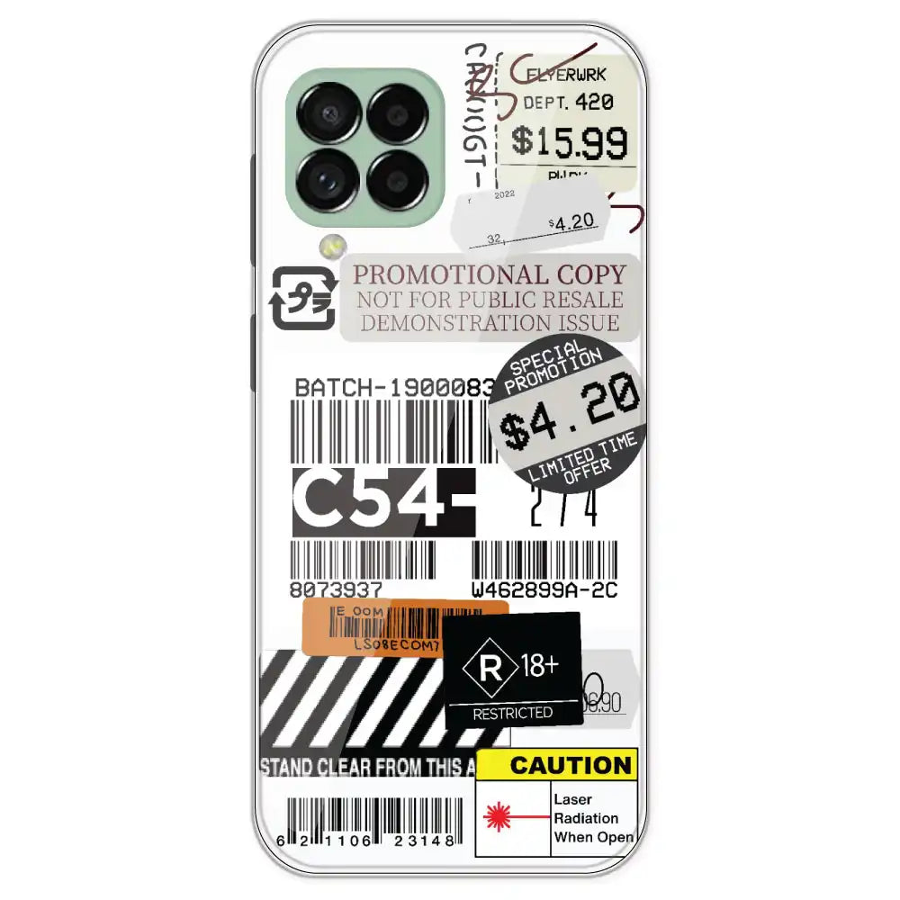 Labels - Clear Printed Silicone Case For Samsung Galaxy M33