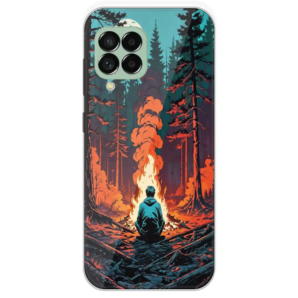 Boy With Camp Fire - Printed Silicone Case For Samsung Galaxy M33
