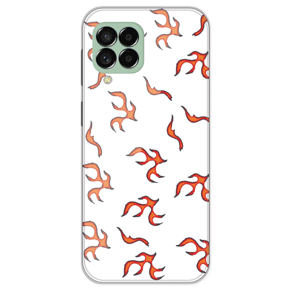 Orange Mini Flames - Clear Printed Silicone Case For Samsung Galaxy M33