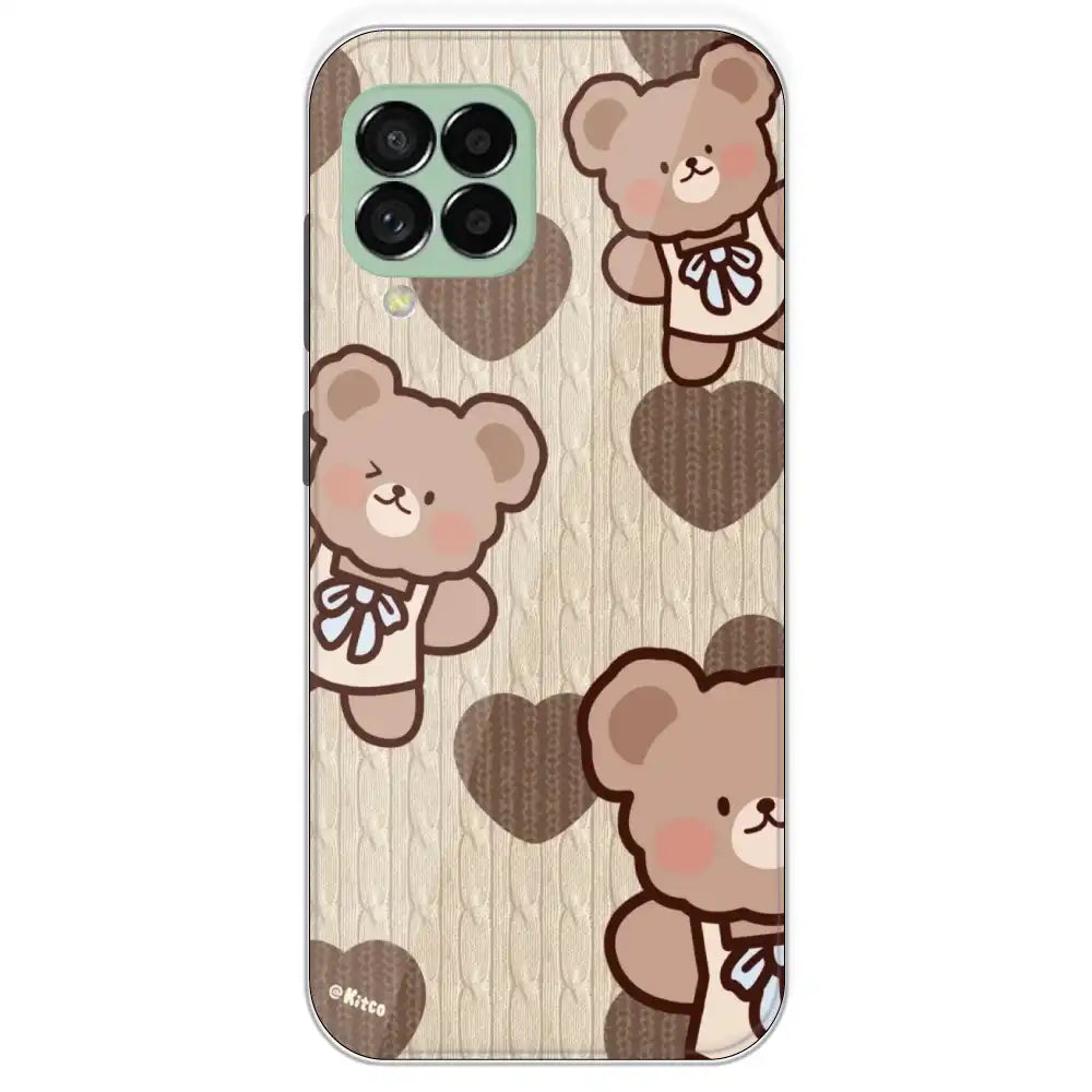 Teddy Heart - Printed Silicone Case For Samsung Galaxy M33