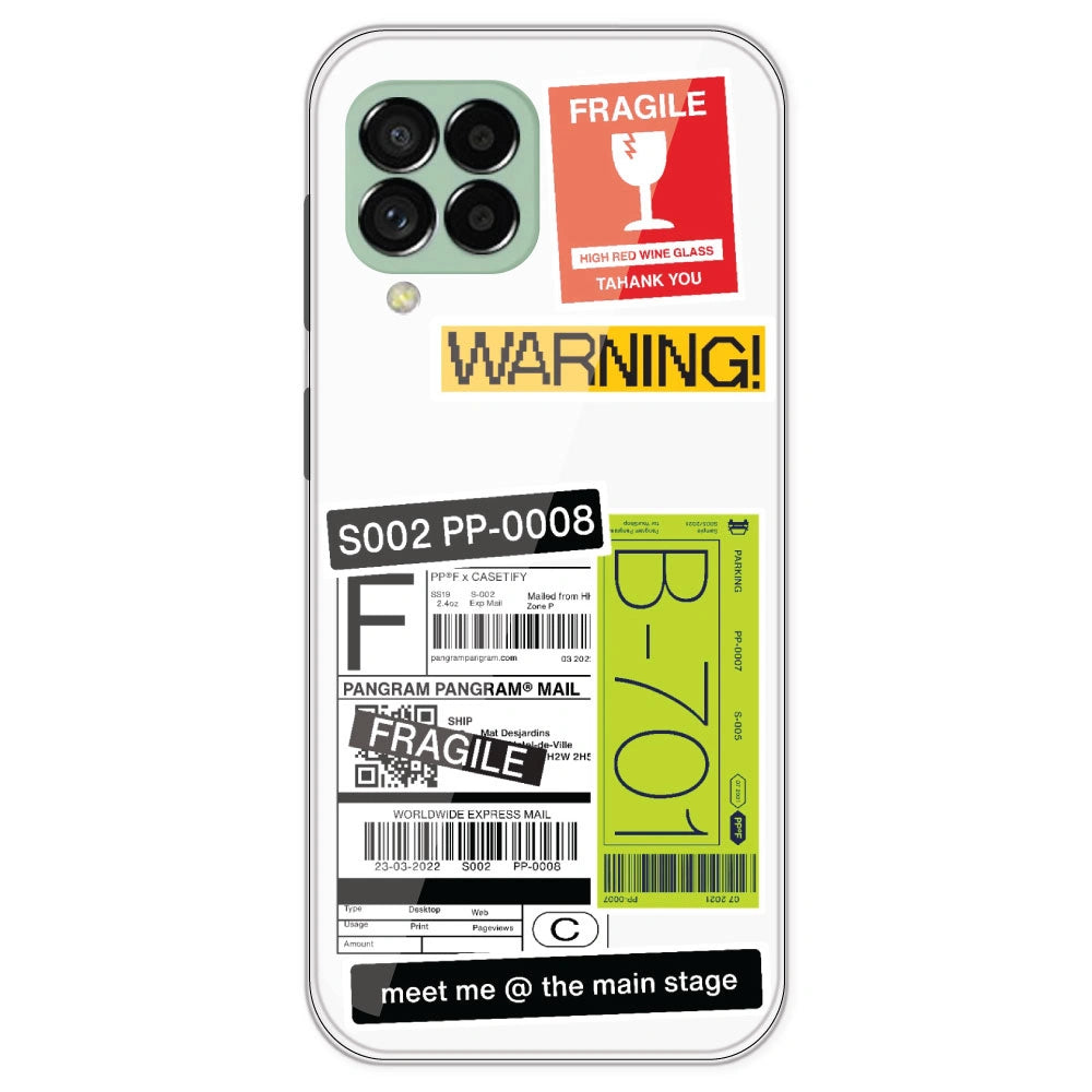 Fragile Labels - Clear Printed Silicone Case For Samsung Galaxy M33