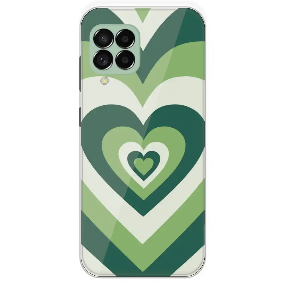 Dark Green Hearts - Printed Silicone Case For Samsung Galaxy M33