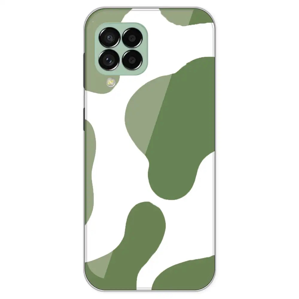 Olive Green Cow Print - Clear Printed Silicone Case For Samsung Galaxy M33