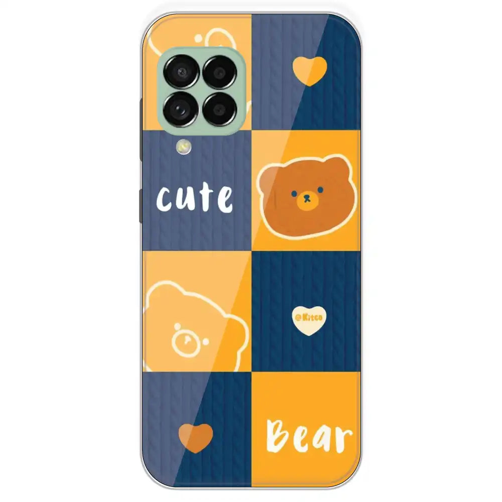Cute Bear Collage - Printed Silicone Case For Samsung Galaxy M33