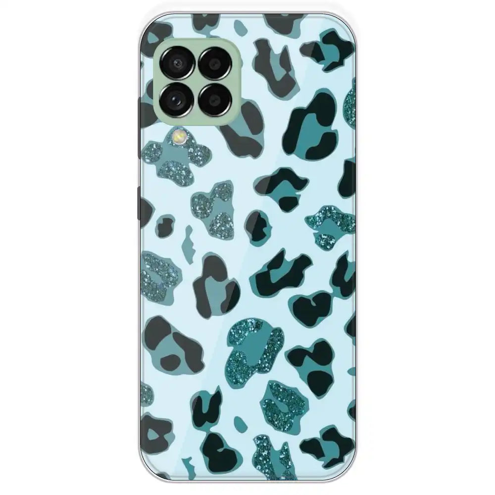 Blue Leopard Glitter Print - Printed Silicone Case For Samsung Galaxy 
M33