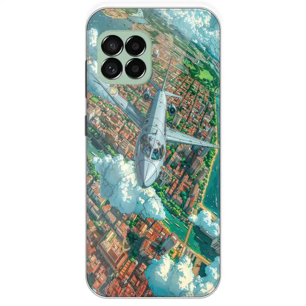 Flying Over City - Printed Silicone Case For Samsung Galaxy M33