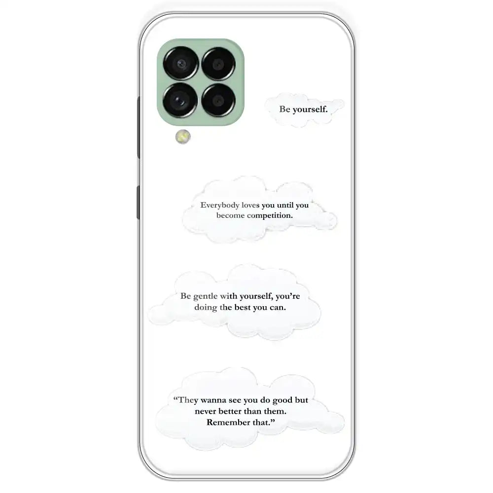 Quotes And Clouds - Clear Printed Silicone Case For Samsung Galaxy M33
