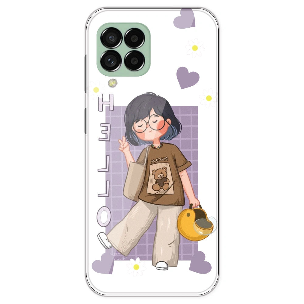 Introvert Girl - Clear Printed Silicone Case For Samsung Galaxy M33