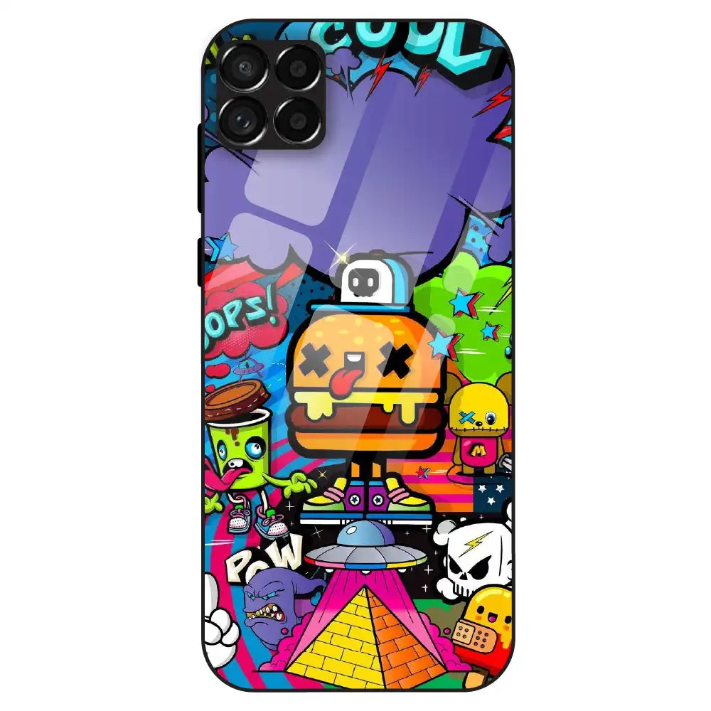 Colorful Graffiti Cartoon - Glass Case For Samsung Galaxy M33