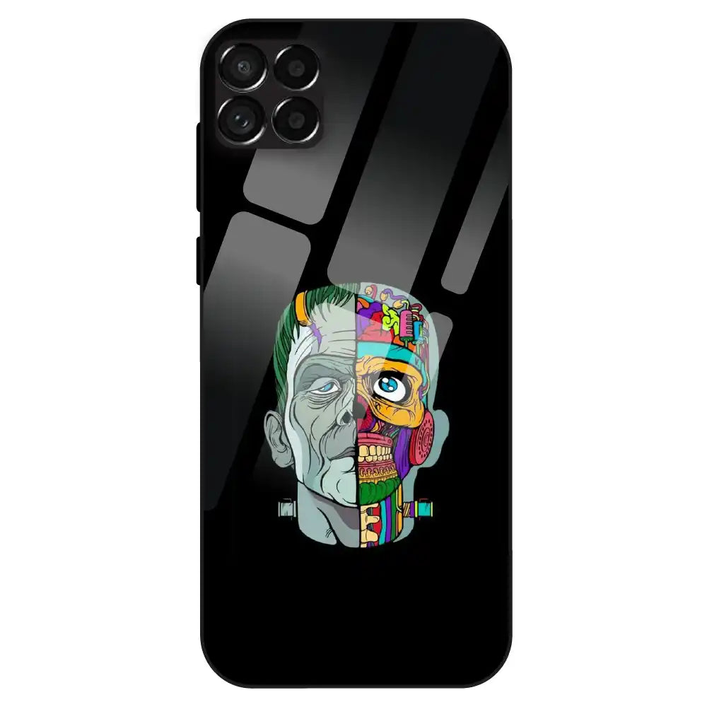 Half Skull Pop Art - Glass Case For Samsung Galaxy M33