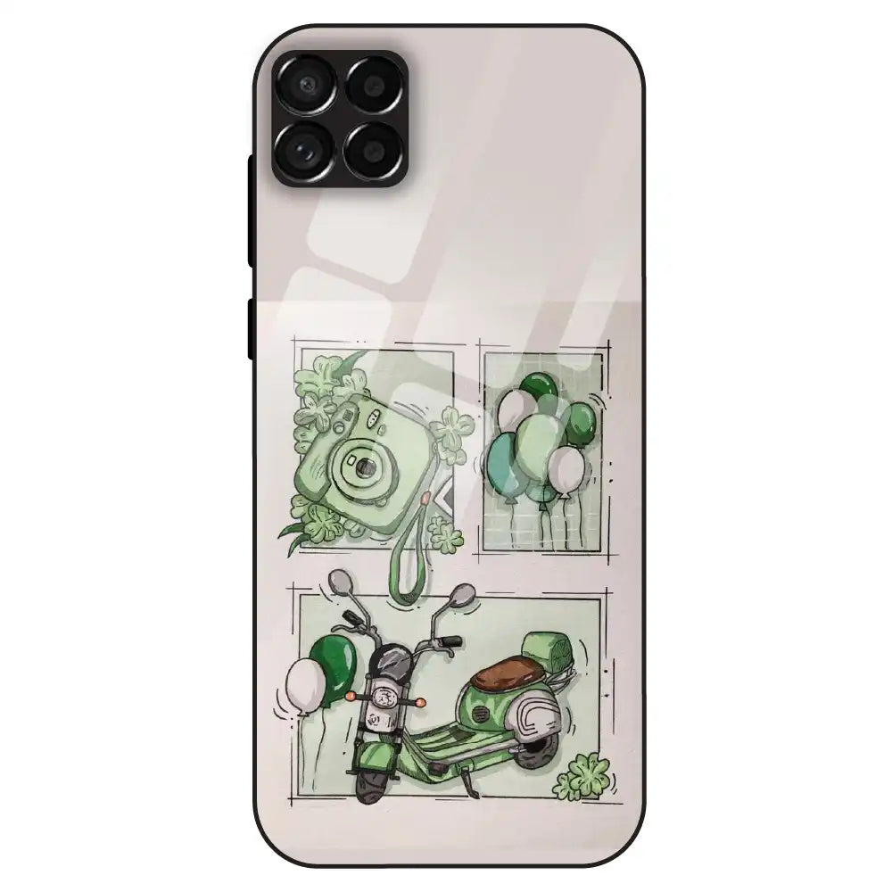 Vintage Green Sketch Aesthetic - Glass Case For Samsung Galaxy M33