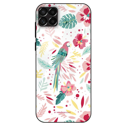 Tropical Parrot Floral - Glass Case For Samsung Galaxy M33