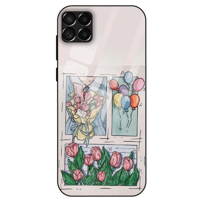Tulip Aesthetic Sketch - Glass Case For Samsung Galaxy M33