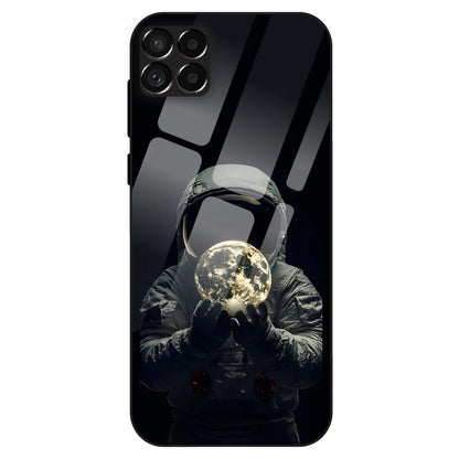 Astronaut Moon Glow - Glass Case For Samsung Galaxy M33
