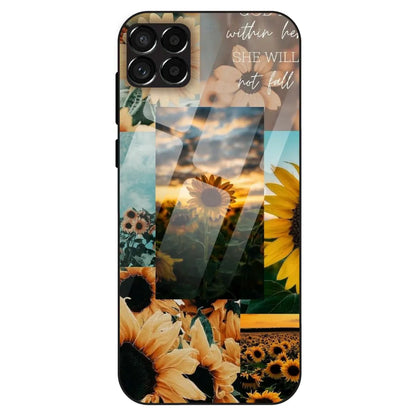 Sunflower Serenity Collage - Glass Case For Samsung Galaxy M33