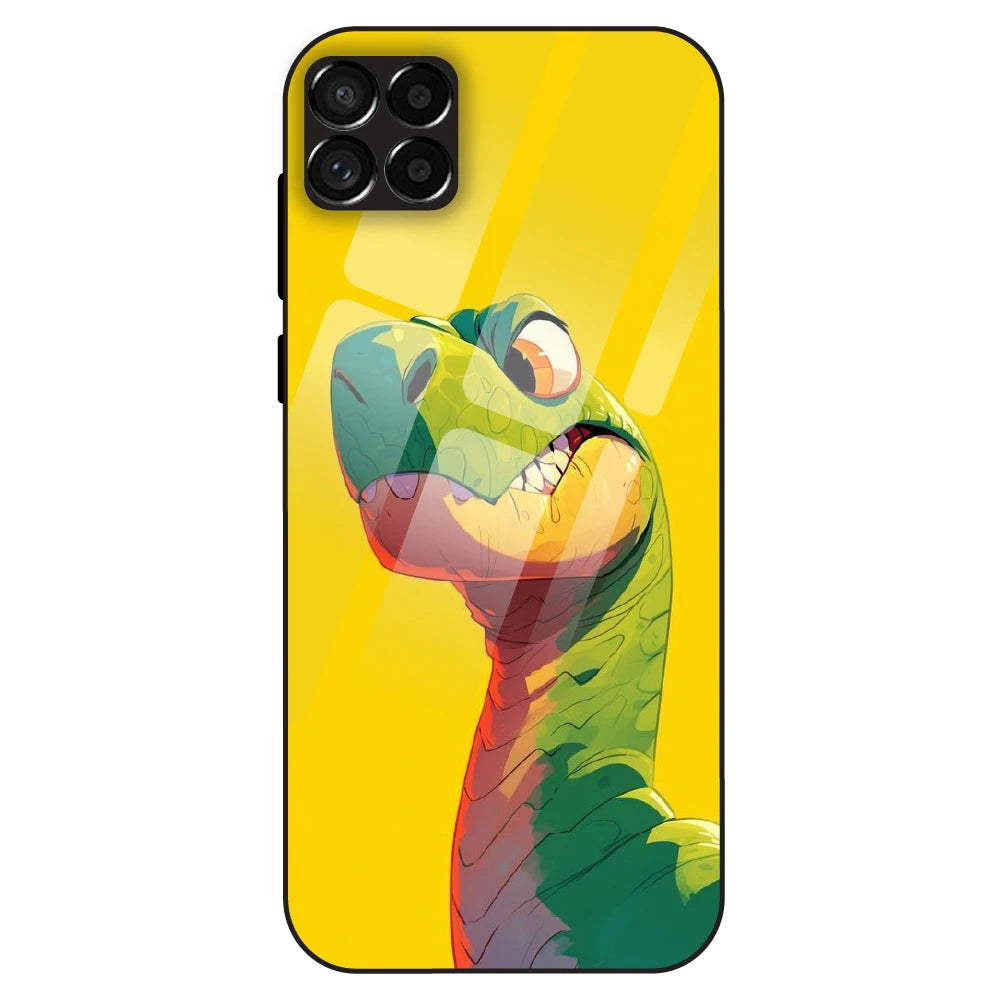 Cute Dino Popt - Glass Case For Samsung Galaxy M33