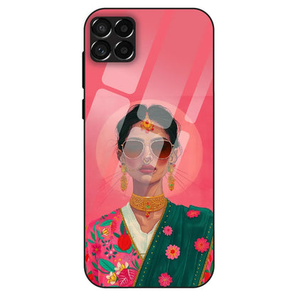 Royal Ethnic Diva - Glass Case For Samsung Galaxy M33