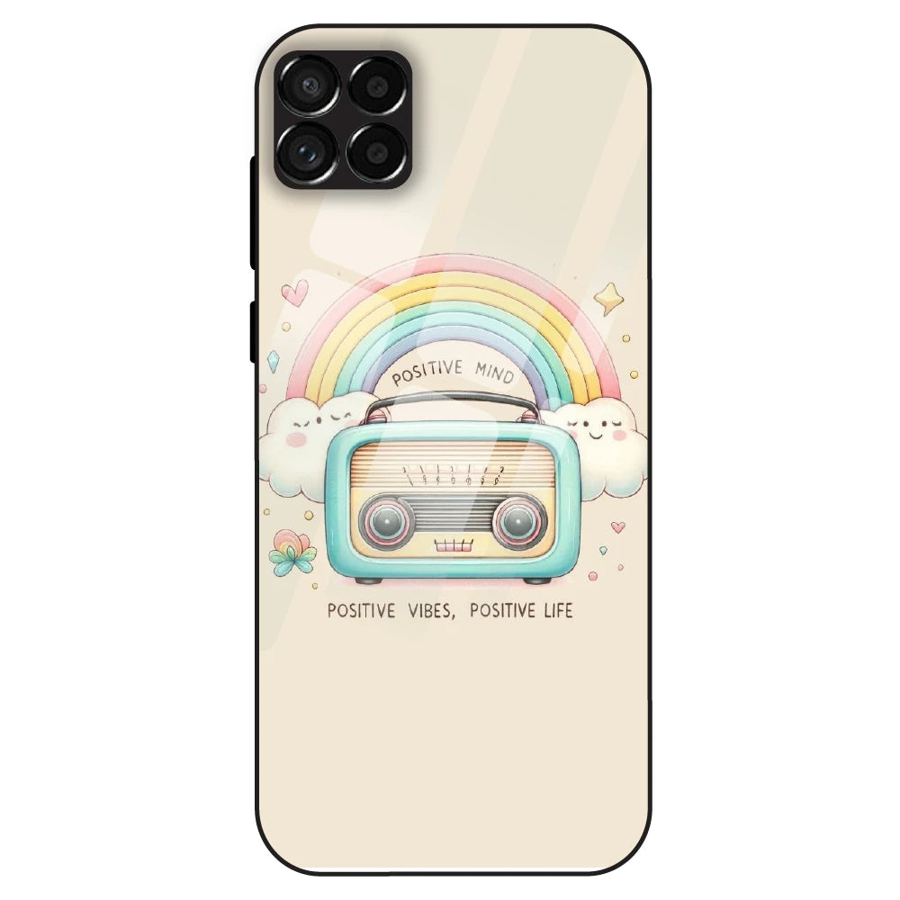 Positive Vibes Retro - Glass Case For Samsung Galaxy M33