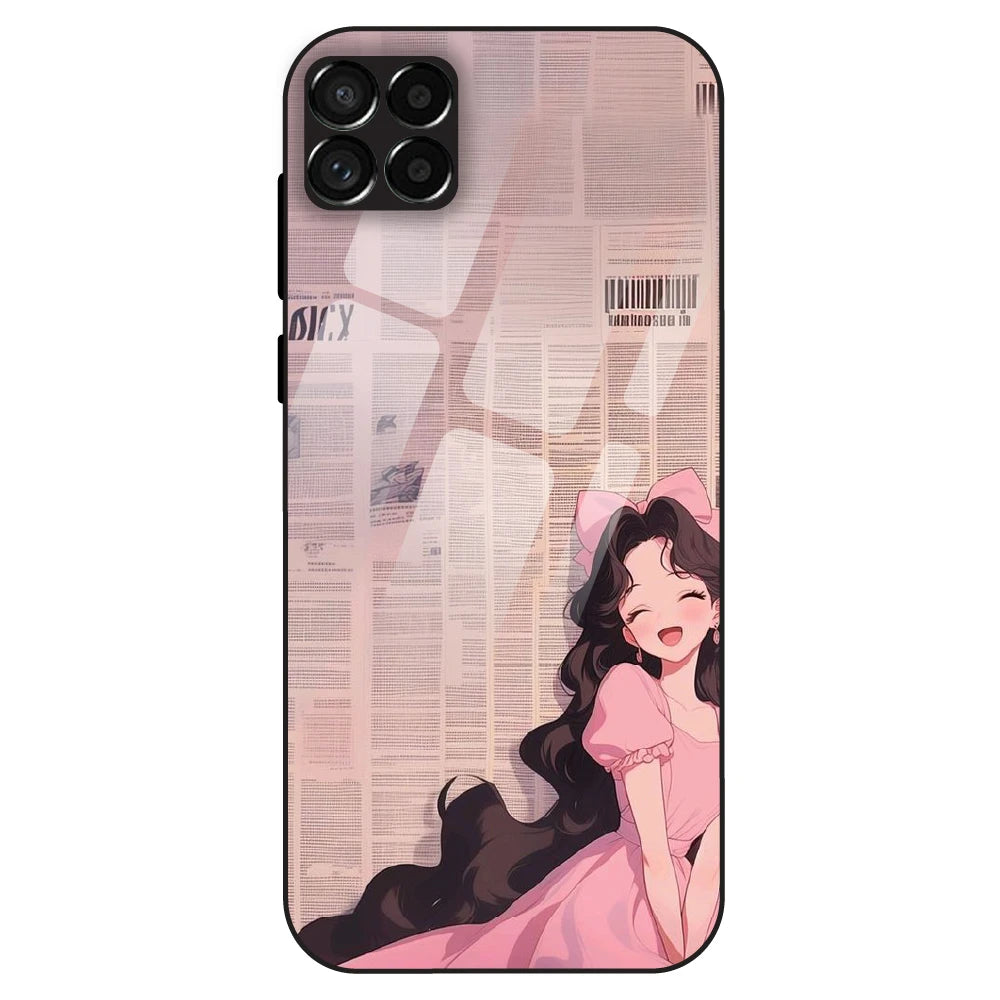 Cute Pink Anime Girl - Glass Case For Samsung Galaxy M33
