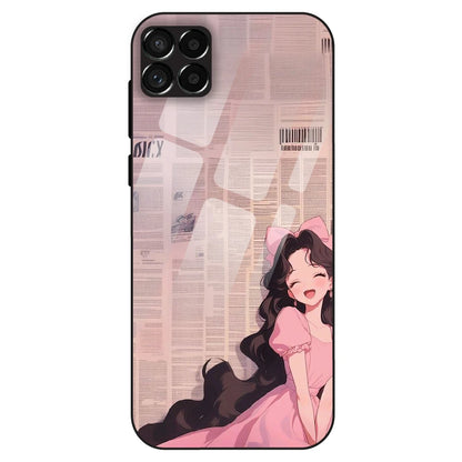 Cute Pink Anime Girl - Glass Case For Samsung Galaxy M33