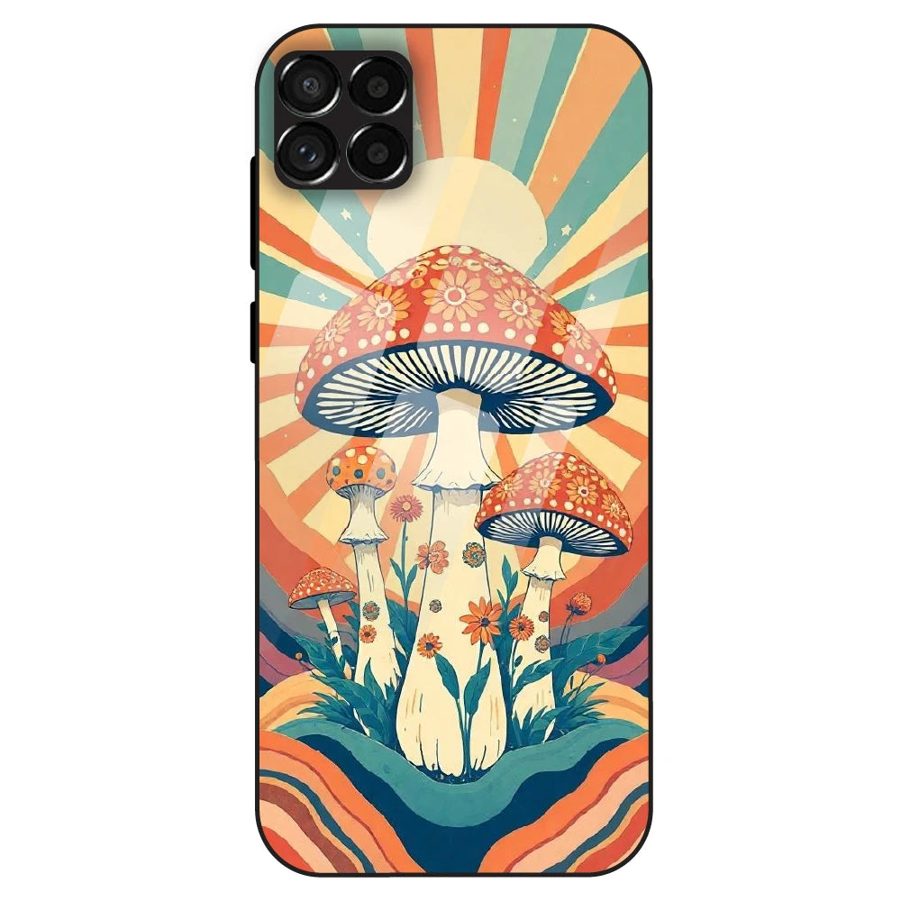 Retro Mushroom Art - Glass Case For Samsung Galaxy M33