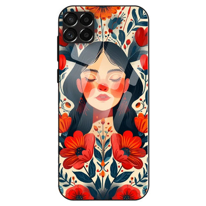 Floral Muse Portrait - Glass Case For Samsung Galaxy M33